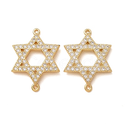 Brass Micro Pave Clear Cubic Zirconia Connector Charms CU-CBA4579-20G-1