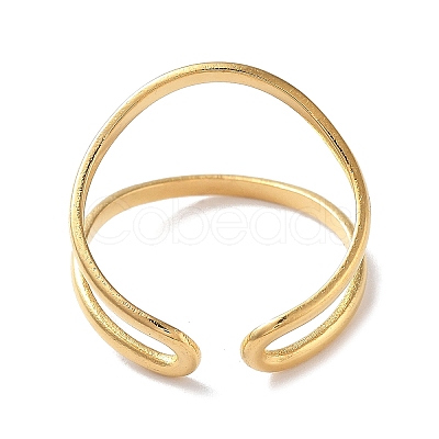 304 Stainless Steel Open Cuff Rings for Women RJEW-M020-07G-07-1