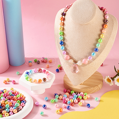 280Pcs 14 Colors Opaque Acrylic Beads MACR-TA0001-39-1
