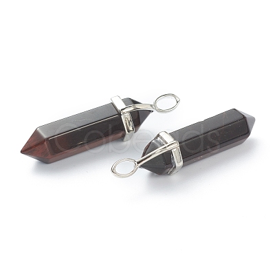 Dyed & Heated Natural Red Tiger Eye Pointed Pendants G-M378-01P-A20-1