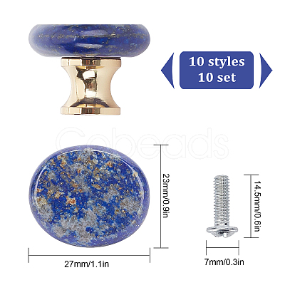 9 style 9 sets Natural Gemstone Drawer Knobs FIND-GF0001-50-1