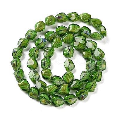 Handmade Gold Sand Lampwork Beads Strands LAMP-U001-01C-1