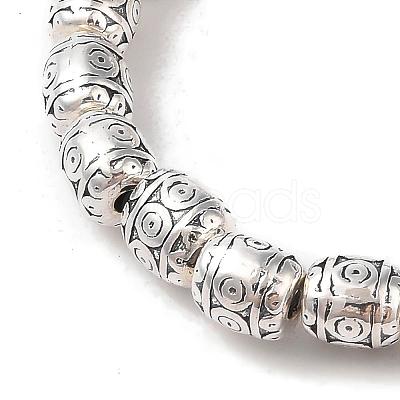 Barrel Tibetan Style Alloy Bead Strands X-TIBEB-O007-37-NR-1