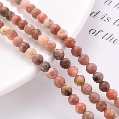 Round Natural Maible and Sesame Jasper/Kiwi Jasper Beads Strands G-S170-6mm-1