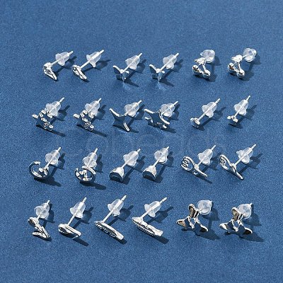 2 Pairs Alloy Stud Earrings for Women EJEW-FS0001-27L-1