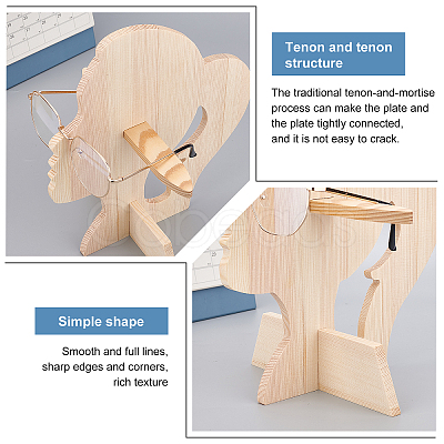 Olycraft 2Sets 2 Style Wood Glasses Displays Stands ODIS-OC0001-37-1