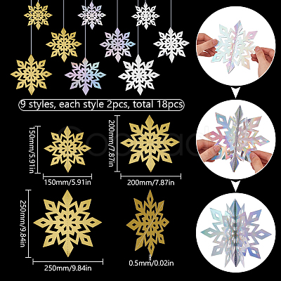 18Pcs 3 Styles Christmas Theme Plastic Decorations DIY-SC0026-69-1