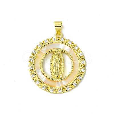 Real 18K Gold Plated Brass Micro Pave Cubic Zirconia Pendants KK-H472-14G-05-1