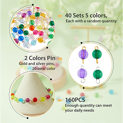 40 Sets 2 Colors Acrylic Connector Charms PALLOY-FH0001-87-1