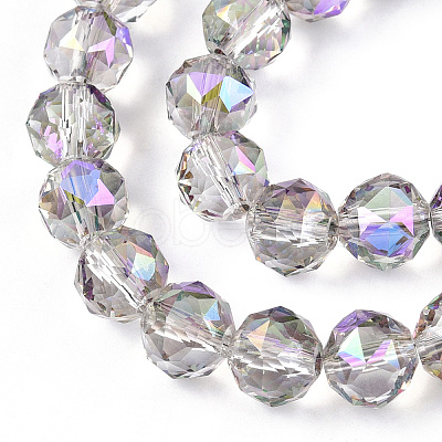 Electroplate Transparent Glass Beads Strands EGLA-N002-34C-C06-1