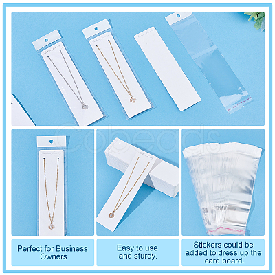 Nbeads Rectangle Necklace Display Sets Cardboard Paper Cards NDIS-NB0001-03-1