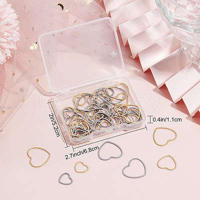 60Pcs 6 Style 304 Stainless Steel Linking Ring STAS-SC0004-53-1