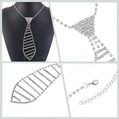 Rhinestone Cup Chain Necklaces NJEW-WH20003-004-1