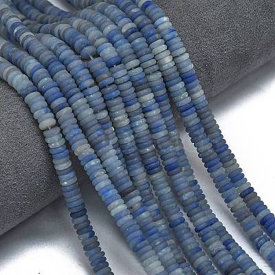 Frosted Natural Dyed & Heated Blue Aventurine Beads Strands G-K389-C11-01-1