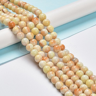 Glass Round Beads Strands GLAA-M044-01G-1