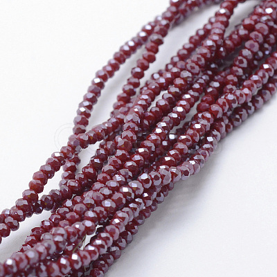 Electroplate Opaque Glass Beads Strands X-EGLA-J144-PL-B04-1