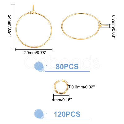 Unicraftale 80Pcs 316 Surgical Stainless Steel Hoop Earring Findings STAS-UN0043-02-1