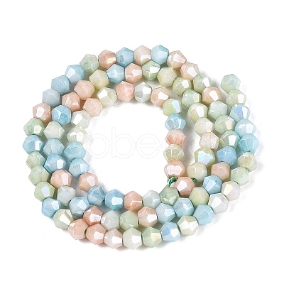 Anti-Tarnish Electroplate Bicone Glass Beads Strands EGLA-T021-4mm-16-13-1