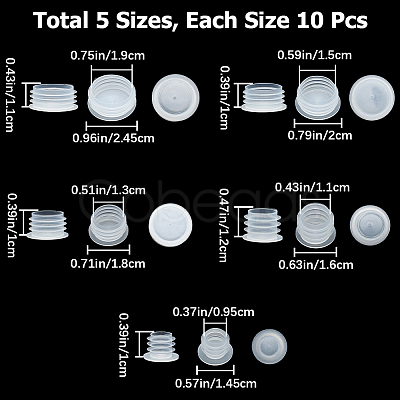 50Pcs 5 Style Plastic Bottle Stoppers AJEW-GF0007-49-1