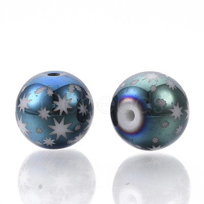Christmas Electroplate Glass Beads EGLA-R113-07E-1
