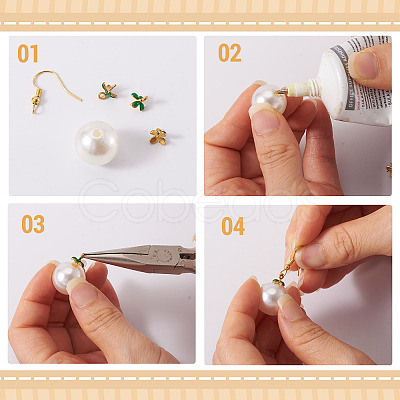 40Pcs 2 Styles Brass Enamel Eye Pin Peg Bails KK-TA0003-44-1