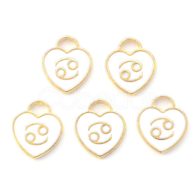 Light Gold Plated Alloy Enamel Pendants ENAM-R136-30-12-1