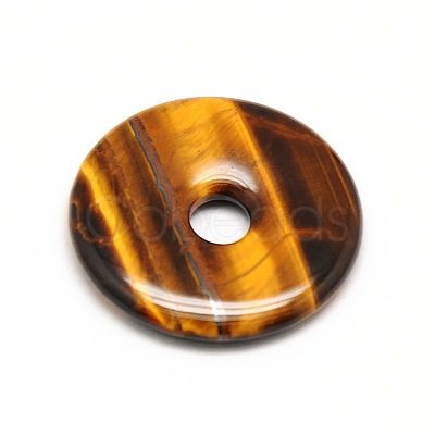 Donut/Pi Disc Natural Gemstone Pendants G-L234-40mm-05-1