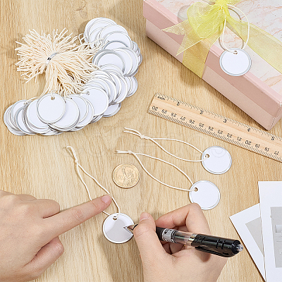 100Pcs Blank Round Paper Price Tags AJEW-BC0010-88B-1