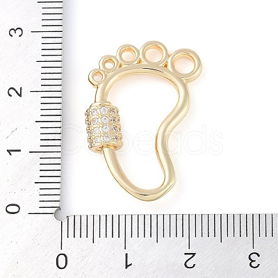 Rack Plating Brass Micro Pave Cubic Zirconia keychain Clasps KK-K374-03F-G-1