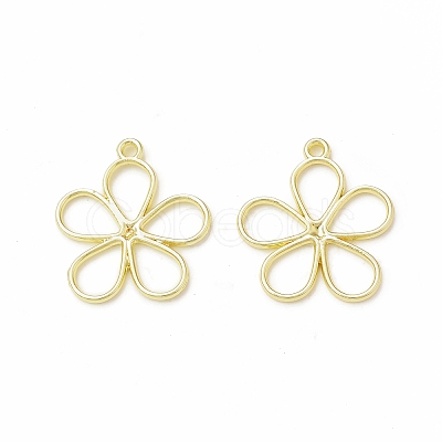 Rack Plating Alloy Flower Open Back Bezel Pendants LS-FIND-G052-30LG-1
