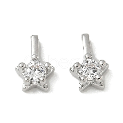 Brass Pave Clear Cubic Zirconia Charms CU-CBA9FFD-11P-05-1