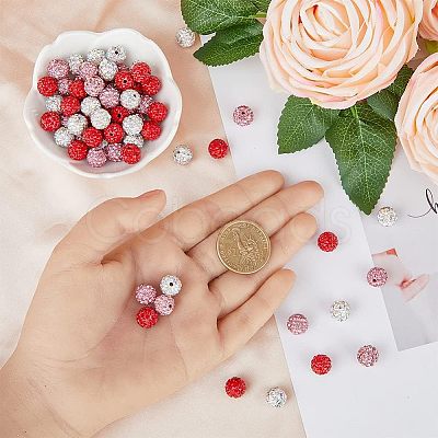 HOBBIESAY 90Pcs 3 Colors Polymer Clay Rhinestone Beads RB-HY0001-02-1