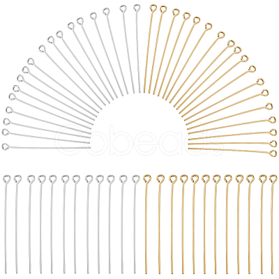 600Pcs 2 Colors Brass Eye Pin KK-SP0001-68C-1