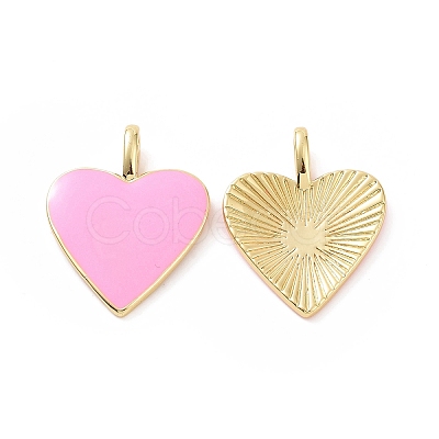 Brass Enamel Pendants KK-P204-14G-C-1
