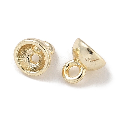 Brass Bead Cap Pendant Bails KK-P284-15G-02-1