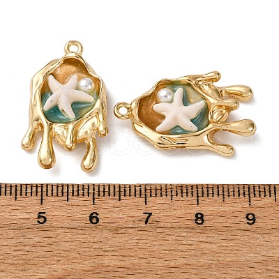 Light Gold Tone Alloy Enamel Pendants ENAM-B028-28KCG-1