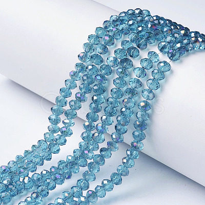 Electroplate Transparent Glass Beads Strands EGLA-A034-T2mm-F17-1