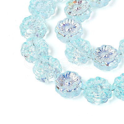 Electroplate Transparent Glass Beads Strands EGLA-N055-01-1