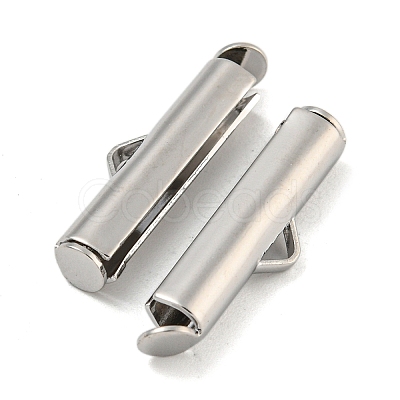 Brass Slide On End Clasp Tubes KK-N254-119P-03-1