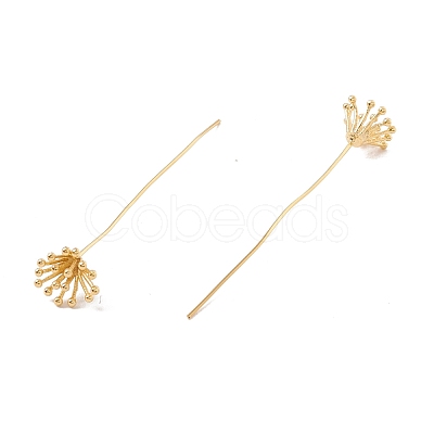 Brass Flower Head Pins FIND-B009-07G-1