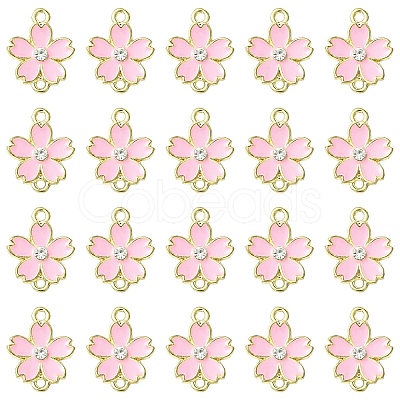 20Pcs Alloy Enamel 5-Petal Flower Connector Charms FIND-YW0009-33A-1
