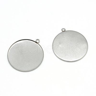 Tarnish Resistant 304 Stainless Steel Pendant Cabochon Settings STAS-T008-130-1