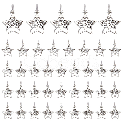 40Pcs Tibetan Style Alloy Pendants FIND-PH0002-59-1