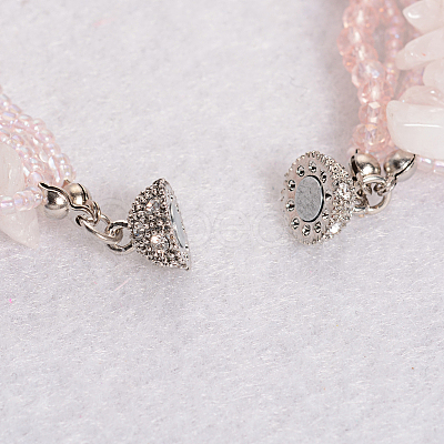 Rose Quartz Multi-strand Bracelets BJEW-L488-03-1