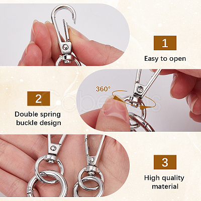 DIY Keychain Clasp Findings Kits DIY-SP0003-47P-1