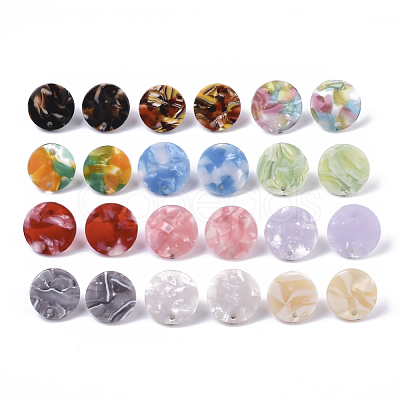 Cellulose Acetate(Resin) Stud Earring Findings KY-R022-020-1