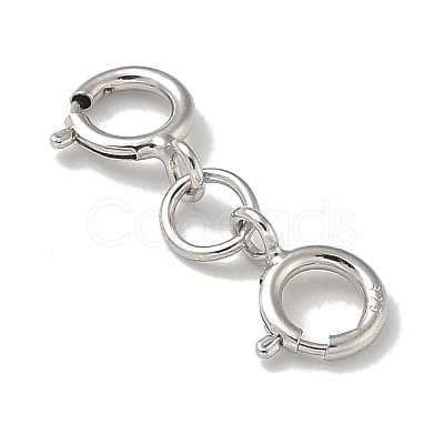 S925 Sterling Silver Double Spring Ring Clasps STER-R003-07P-1