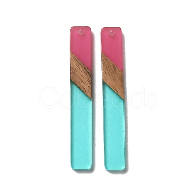 Opaque Resin & Walnut Wood Big Pendants RESI-D060-C-02-1