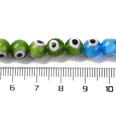 Chakra Theme Handmade Evil Eye Lampwork Beads Strands LAMP-G164-06B-1