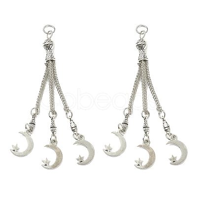 Tibetan Style Alloy Feather Tassel Big Pendants LS-FIND-YW0003-92C-1